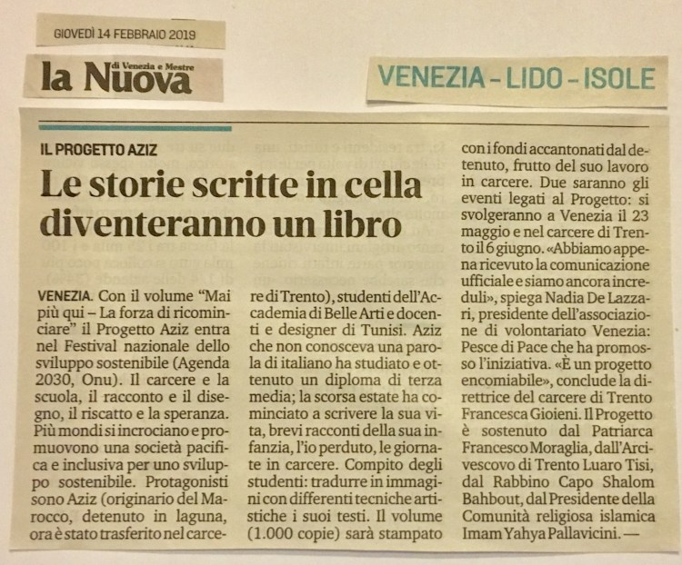 La nuova Venezia - Progetto Aziz - Pesce di Pace - 14 febbraio 2019.jpg