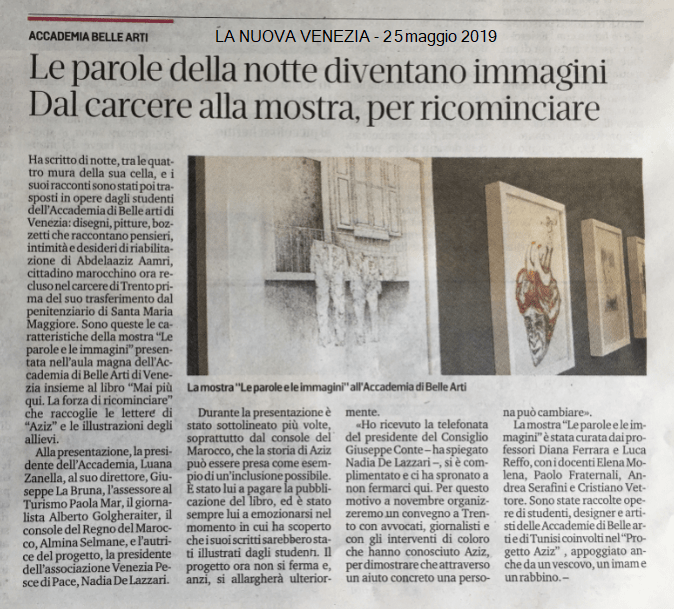 LA NUOVA VENEZIA 2 - 25 maggio 2019 - Progetto Aziz - Venezia Pesce di Pace.png